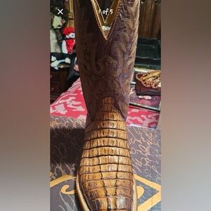 Lucchese Dark Brown Crocodile Western Boots